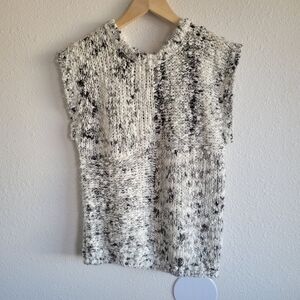 Vintage Jaclyn Smith Chunky Knit Sleeveless Oversized Sweater Vest Gray Size M